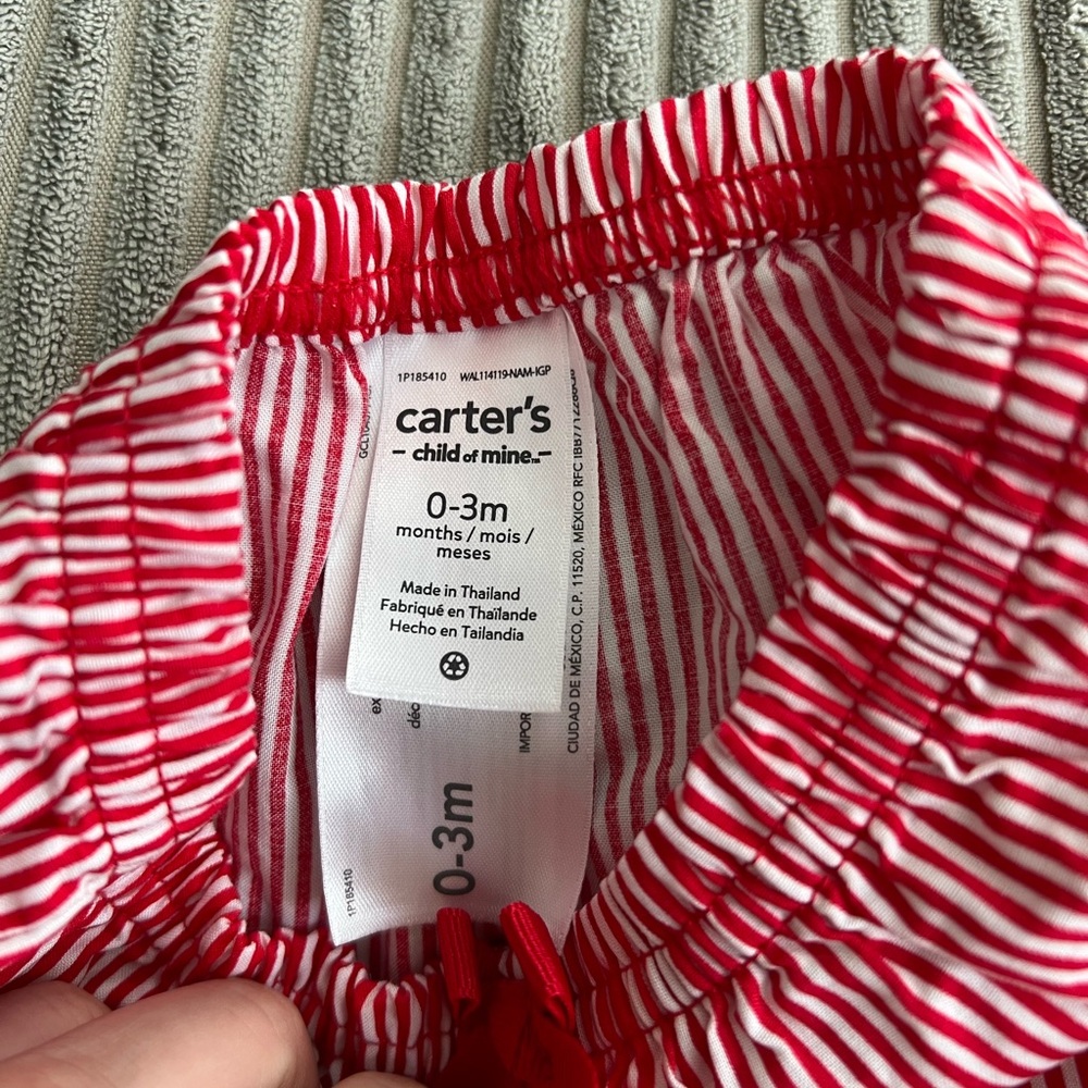 Carter's Red and White Striped Baby Shorts - Picture 2 of 2
